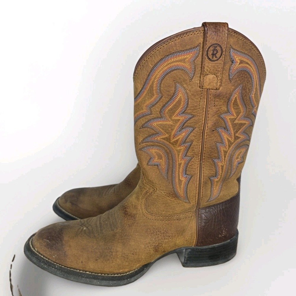Tony Lama Men's Brown Leather Western Cowboy Work Boots US 9.5 D RR1100 Non Slip